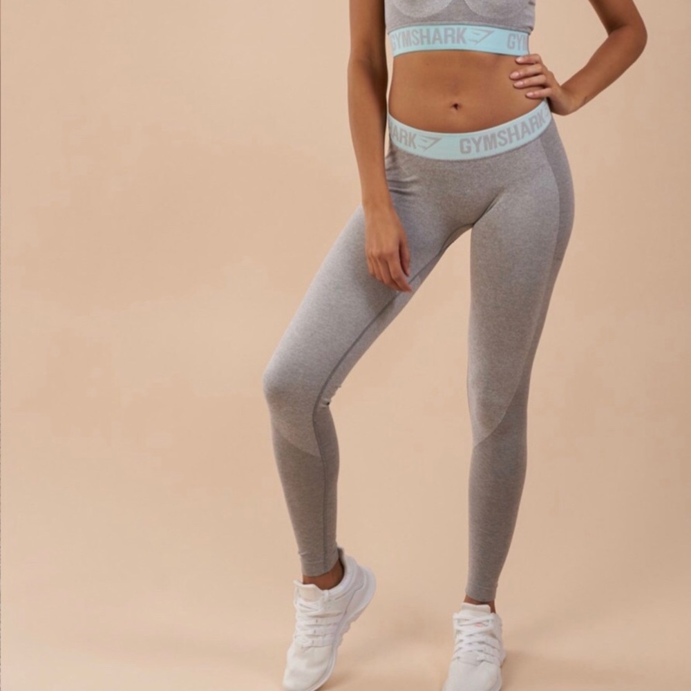 Gymshark Flex Legging light grey & turquoise